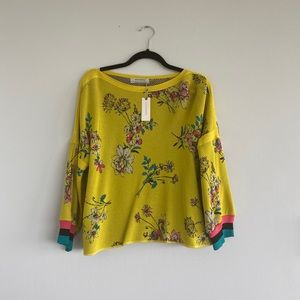 Bright Yellow floral sweater